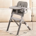 thumbnail image 4 of Babyeap 4in1 Convertible Baby High Chair, Transitions from Baby to Adult Stool, 8-Level Adjustable, Foldable, Removable Tray, Gray, 4 of 13