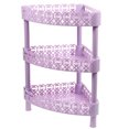 thumbnail image 4 of Masteelf Purple 3 Layer PP Plastic Storage Shelves Desk Stand Rack for Bathroom Home Use Triangle Shape, 4 of 8