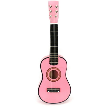 Starting Acoustic Guitar Sleek Shine Classy Pink Classic Acoustic 6 Stringed Musical Guitar Instrument, Great For Starting To Learn Guitar ()