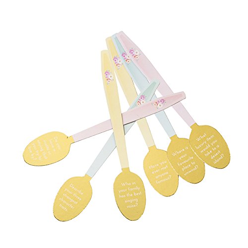 Talking Tables Truly Scrumptious Card Conversation Starter Teaspoon Stirrers With Gold Foil Detail In 3 Designs For A Tea Party Dinner Party Or Wedding Pink Yellow Blue 24 Pack Walmart Canada