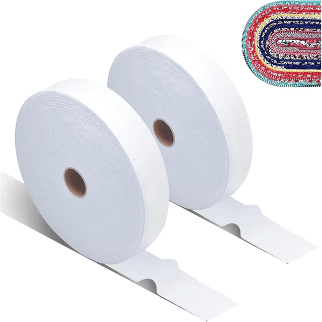 Quilting JellyRoll Fabric, 2 1/2 Inch Cotton Blend Wool Batting Rolls for Rugs, Wallets (2 Rolls)(2 1/2 Inch X 70 Yards)