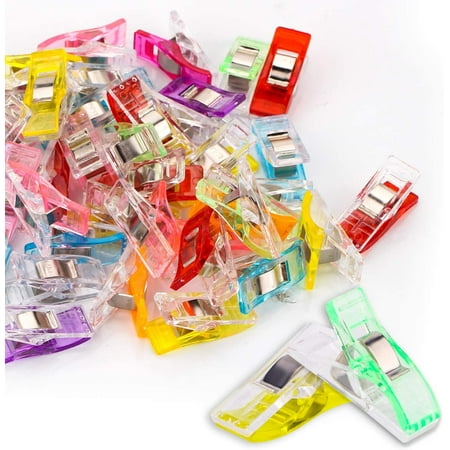 Torubia 40 Pack-1.26inch Plastic Sewing Clips Multi-Color for Sewing Craft Clamps,Crafting,Crochet and Knitting,All Purpose Clips for Quilting Binding Clips,Fabric Clips,Paper Clips,Blinder Clips