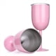 thumbnail image 2 of 4 Copas de Vino Rosadas Aisladas, Copa de Vino de Viaje de Acero Inoxidable de Alimenticio de Doble Pared con Tapa A Prueba de Fugas para Adultos, 2 of 5