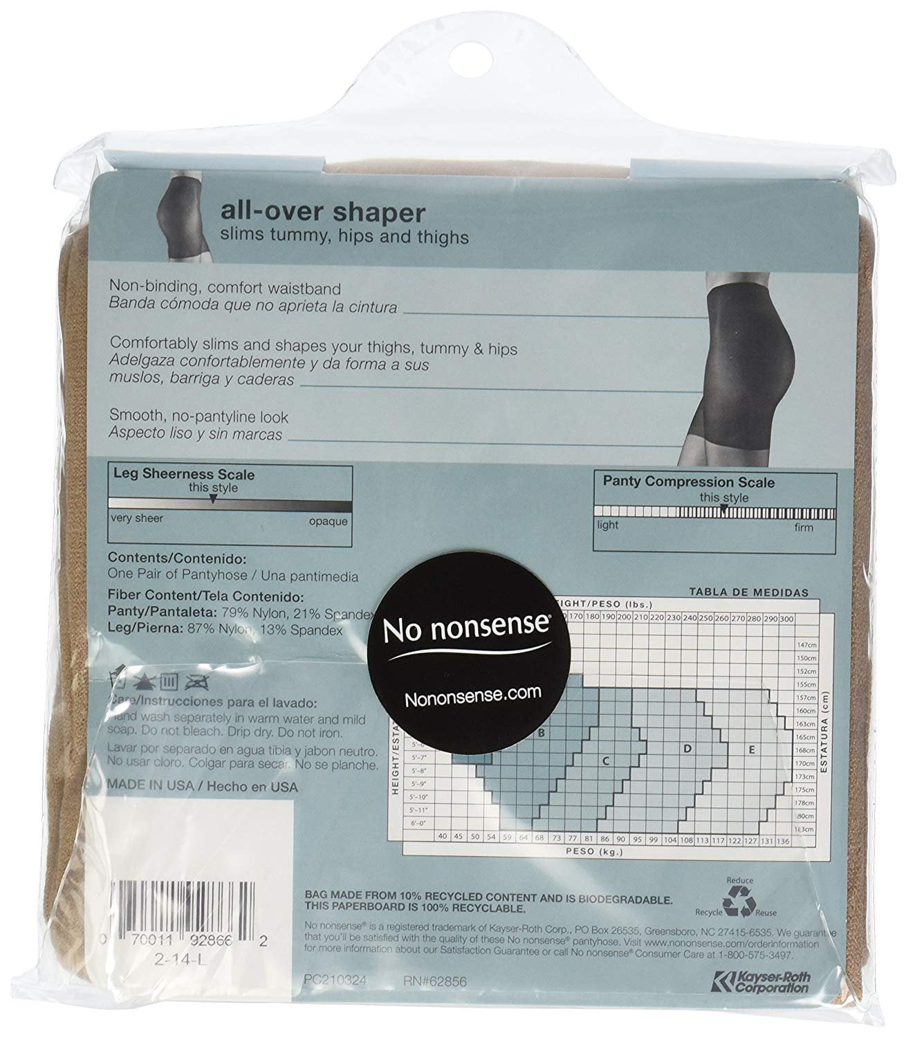 No Nonsense® Great Shapes® Size C All Over Shaper Stockings - Beige Mist, 1  ct - Dillons Food Stores