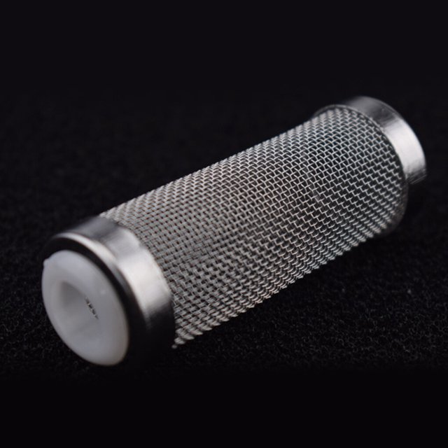 Langgg Filtre Cylindre en Acier Inoxydable pour Entrée d'Aquarium Système de Filtration Filet de Crevettes Pièces de Rechange S