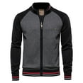 thumbnail image 1 of DPTALR Men's Zipper Sweater Cardigan Stand Up Collar Knitted Long Sleeved, 1 of 4