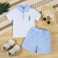 thumbnail image 2 of Boy Outfits Short Sleeve T Shirt With Embroidery Casual Sportswear Spring Summer Boys' Clothing Sets, 2 of 9