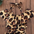 thumbnail image 2 of Seyurigaoka Baby Girls Sling Ruffled Swimwear, Leopard Lace Up One Piece Beachwear, 2 of 6
