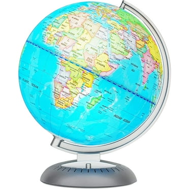 Illuminated Globe with Stand | LED Night Light | Educational World Globe for Kids | 8” Globe for Home, Desk, Classroom