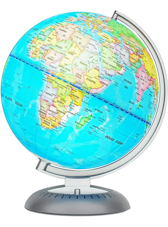 Illuminated Globe with Stand | LED Night Light | Educational World Globe for Kids | 8 Globe for Home, Desk, Classroom