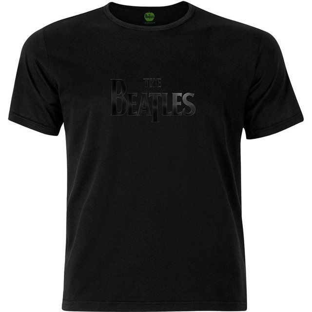 The Beatles - Camiseta Logotipo Drop T para Adultos Unisex (Negro)