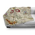 thumbnail image 3 of Modern Soft Flannel Fleece Throw Blanket, Trippy Leaf with Swirl Lines Curves and Face Creative Funky Graphic, Cozy Plush for Indoor and Outdoor Use, 50" x 70", Multicolor, by Ambesonne, 3 of 6