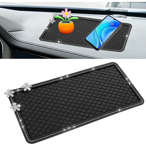 Alfombrillas antideslizantes para salpicadero de coche, almohadilla de gel adhesiva universal antideslizante para salpicadero de coche lavable (flor de cinco pétalos)