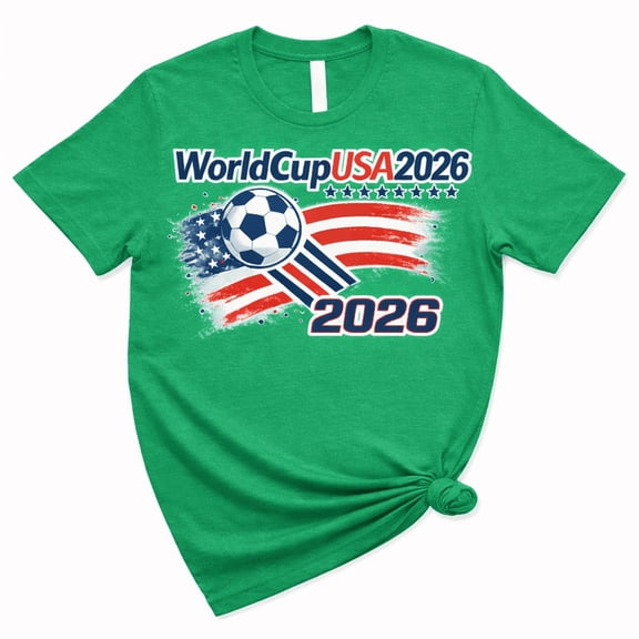 2026 Soccer USA T-Shirt Football Graphic Tee Patriotic American Flag Shirt Unisex Sports Fan Shirt