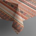 thumbnail image 3 of Brown Geometric Striped Pattern Rectangle Tablecloth 60"x84",Waterproof Polyester Rectangle Table Cloth, Wipeable Spillproof Polyester Tablecloth for Dining, Camping, Indoor and Outdoor, 3 of 5