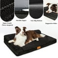 thumbnail image 5 of Exclusivo Mezcla Jacquard Orthopedic Pet Bed for Median Dogs, 36"X24" Waterproof L Shaped Dog Bed with Washable Cover, Black, 5 of 9