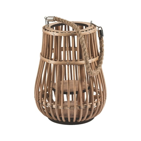 Rattan Natural Lantern W/ Handle - Home Decor - 1 Piece