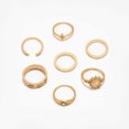 thumbnail image 4 of Juego de anillos HUOGUO, bohemio, retro, geométrico, abierto, 7 piezas, para mujer, 4 of 5