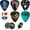 Cool Designs, variant on Art Tribute Guitar Picks Kit with Tin Box & Keychain - 12 Medium Celluloid Picks for Musicians, Guitar Players, Beginners, Kids, Teens, Music Gift