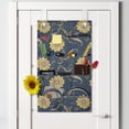 thumbnail image 2 of Sunflower Hanging Pocket Organizer, Helianthus Floral Wild Pointy Petals Repetitive Print, Printed Polyester Storage Bag with Pockets, 21" x 31", Dark Sky Blue Mustard, 2 of 2