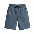 thumbnail image 7 of VV AVEORS Men'S Casual Shorts 9" Twill Cotton Stretch Drawstring Elastic Waist Lightweight Summer Beach Shorts With Pockets Blue XL, 7 of 7