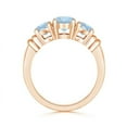thumbnail image 2 of ANGARA Natural Vintage Style Three Stone Aquamarine Wedding Band in 14K Rose Gold for Women (Size-6mm) | March Birthstone, Birthday, Anniversary, Jewelry Gift for Women | Natural Aquamarine Ring, 2 of 9