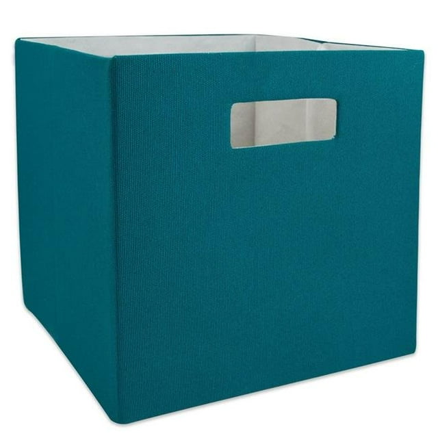 Design Imports CAMZ37987 Cube de Rangement Carré en Polyester Solide 13 x 13 x 13 Po, Turquoise
