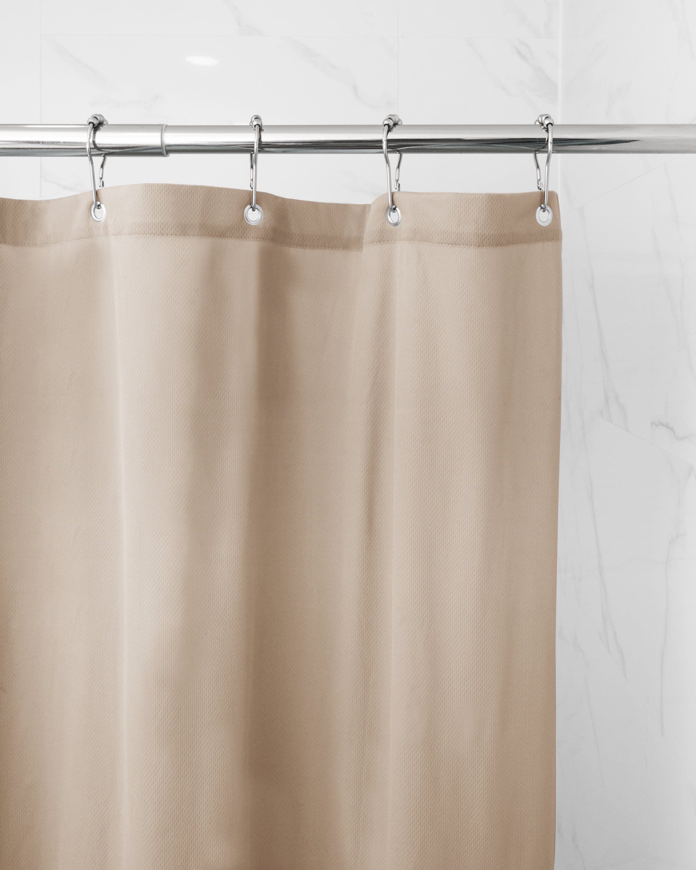 Waterproof Ultimate Shield Solid Tan Fabric Shower Curtain Liner