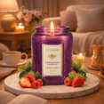 thumbnail image 5 of Large Decorative Glass Candle with Wood Wick, Berry Scent, 40-Hour Burning Candle for Home, Holidays, Women, Mom and Friends, 5 of 6