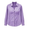 thumbnail image 5 of GUACER Womens Long Sleeve Blouses Gingham Collared Button Down Shirts Loose Casual Fall Tops, 5 of 8