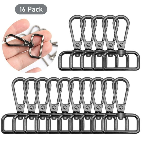 16 Pcs D Ring Swivel Lobster Claw Clasp, Push Gate Snap Hooks Trigger Clips, Metal Swivel Snap Hook For Bag Strap, Pet Leash, DIY Crafts, Keychain, Purse Bag Lanyard Making