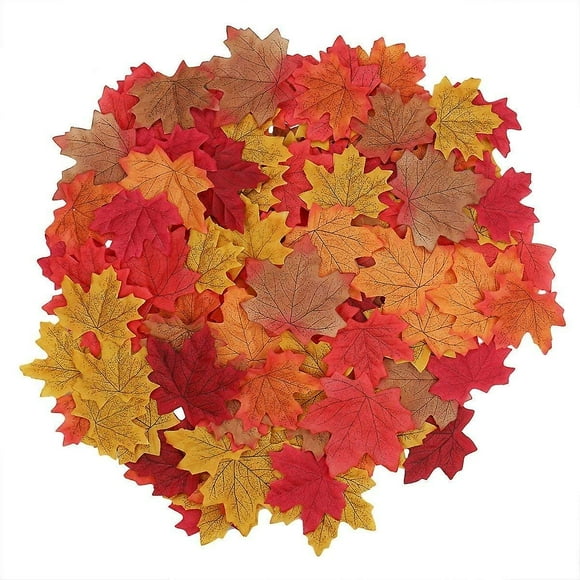 100 pcs Multicolor Artificial Maple Leaves Plant Fall Decoration Garden Wedding Christmas Home Evening Party Art DIY