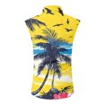 thumbnail image 5 of longantii Men's Casual Button Down Shirts Floral Sleeveless Hawaiian Shirt Tropical Holiday Beach Shirts 2026 Summer Casual Vacation Blouse Sky Blue 3XL, 5 of 6