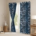 thumbnail image 3 of Homewish Boys Girls Zebra Print Blackout Curtains Set of 2 (52x84 Each),Abstract Geometric Stripes Window Curtains,Black Blue Curtains and Drapes,Ultra Soft Home Decor, 3 of 6