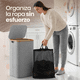 thumbnail image 4 of Cesto Premium para Ropa 100L con Tapa, Canasta Multiusos Impermeable con Bolsa Interior Extraíble y Asas de Color Bambú para Recámara, Baño o Cuarto Infantil (GRIS), 4 of 9