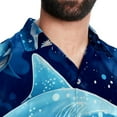 thumbnail image 5 of Starry Shark Men's Short Sleeve Beach Shirts, Casual Button Down Poplin Printed Summer Tops - Unisex, 5 of 6