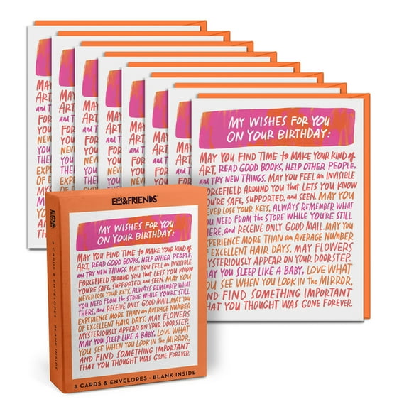 Em & Friends Boxed Cards (Singles) My Wishes for You Birthday Cards Boxed-Set, (Hardcover)