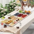 thumbnail image 6 of Lifewit Serving Tray Divided for Party Supplies, 6 PCS 15" x 10" Plastic Platters for Serving Food, White Reusable Tray for Veggie, Snack, Fruit, Cookies, Desserts in Kitchen/Pantry, 6 of 7
