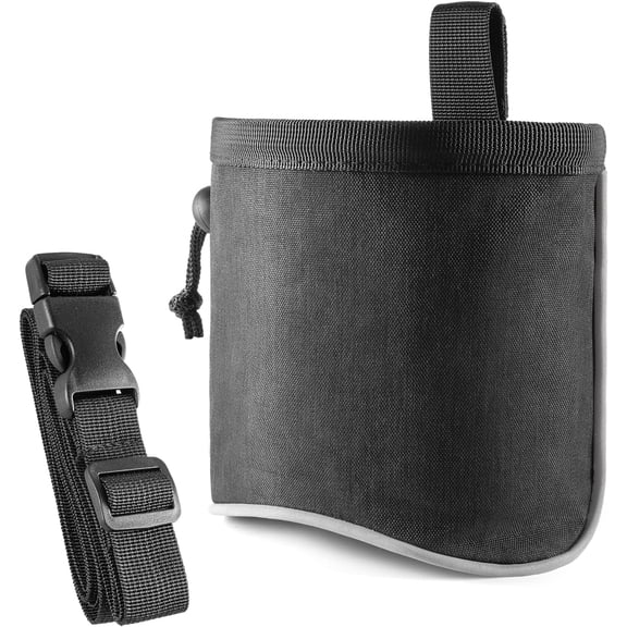Dog Treat Bag, Hands-Free Training Pouch with Adjustable Waistband for Dog Walking, Travel, Outdoor Use - Black (1 Pcs)