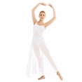 thumbnail image 2 of Rswnyirn Women's Modern Lyrical Dance Costume Mesh Patchwork Flowy Maxi Leotard Dance Dress Ivory XL, 2 of 7