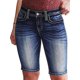 thumbnail image 1 of Pantalones cortos deportivos para mujer Pantalones cortos de mezclilla con puntadas en contraste lavados 2023 TrendyNavy BlueSmall, 1 of 5