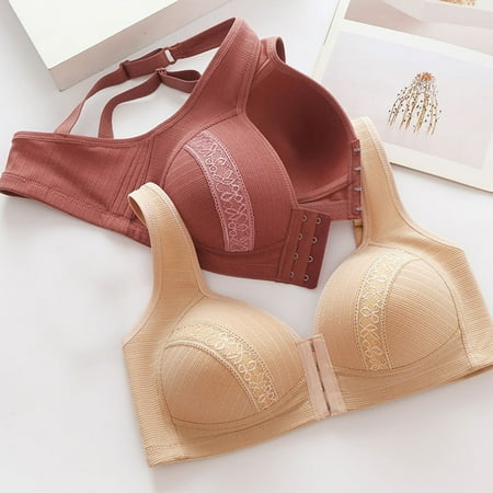 

eczipvz Plus Size Lingerie Women Large Size Underwear Bra Plus Cup Front Button Adjustable Vest No Underwire Soft Underwear Bra Beige 80