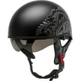 thumbnail image 4 of GMAX HH-65 Half Helmet - Rose Naked Matte Black/Silver, 4 of 4