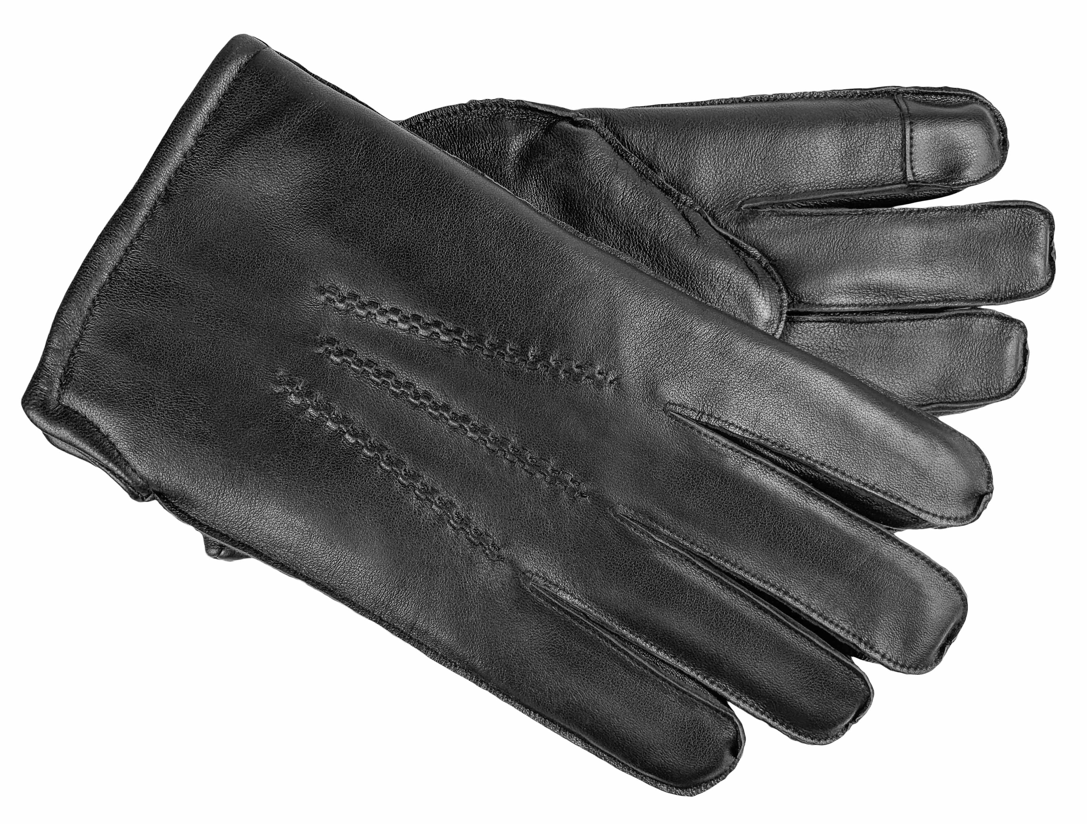 CRAZY HORSE II by GRANDOE Rugged Style 100% Deerskin Leather Gloves for Men Micropile Lining