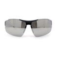 thumbnail image 2 of Mens Xloop 80s Color Mirror Half Rim Sport Plastic Sunglasses White Silver Mirror, 2 of 4