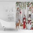 thumbnail image 2 of Fabric Shower Curtain, Christmas Xmas Tree Red Ball Snowman Cute Deer Poinsettia Bathroom Curtain with 12 Hooks Waterproof No Bad Odor Machine Washable Bath Curtains for Bathroom, Spa Room, 36"x72", 2 of 6