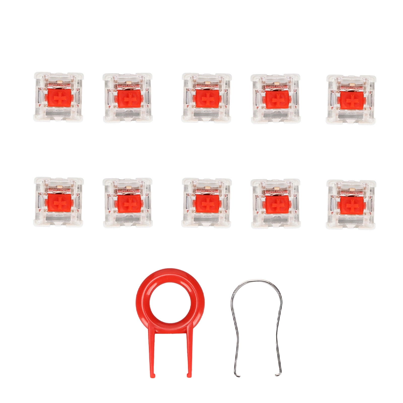 LAFGUR 10Pcs Mechanical Keyboard Switch Red Switch Alloy Touch Spot Durable Keyboard Switches With Puller,Mechanical Keyboard Switch