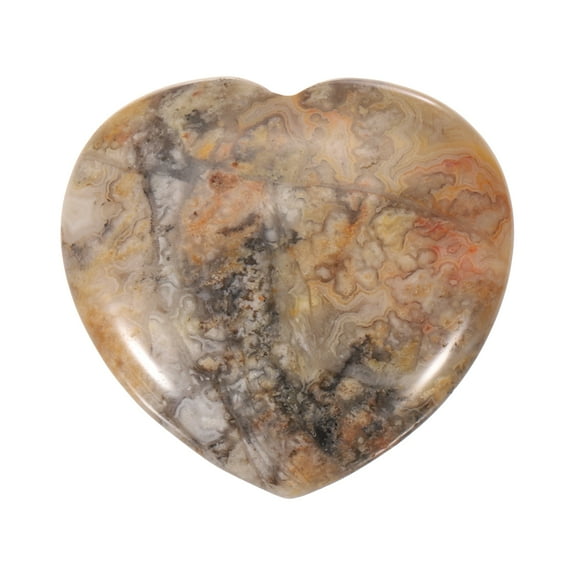 Uxcell Thumb Worry Stone for Anxiety, 1.6" Natural Heart Crystal Stone, Polished Gemstone Hand Carved Pocket Rock Anxiety Crystals for Women Stress Gifts Meditation, Brown Gray