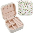 thumbnail image 2 of GZHJMY PU Leather Jewelry Box, Ladybugs Flowers Pattern Travel Jewelry Case Portable Jewelry Organizer Storage Holder Boxes for Women Girls for Necklace Bracelet Earrings Rings, 2 of 7