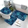 thumbnail image 3 of Bathroom Rugs Sets 3 Piece - shiny star navyblue wave Absorbent Non Slip Bath Mats, U-Shape Toilet Lid Cover, Contour Mat, Soft Washable Shower Mats Bath Rug Mat for Bathroom Tub Toilet, 3 of 7